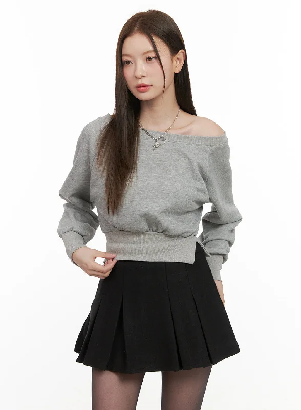 Asymmetric One-Shoulder Crop Sweatshirt OD412