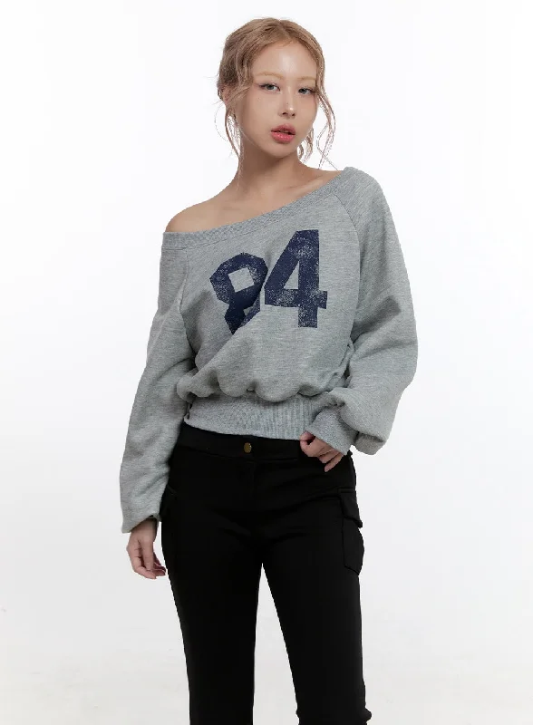 Off Shoulder Crop Sweatshirt CN425