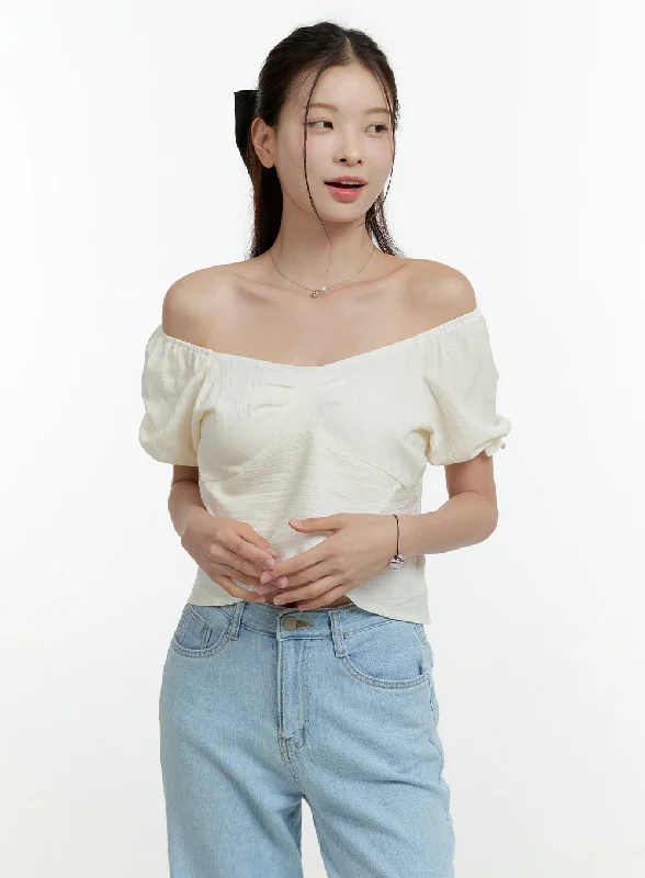 Off Shoulder Crop Blouse OL430