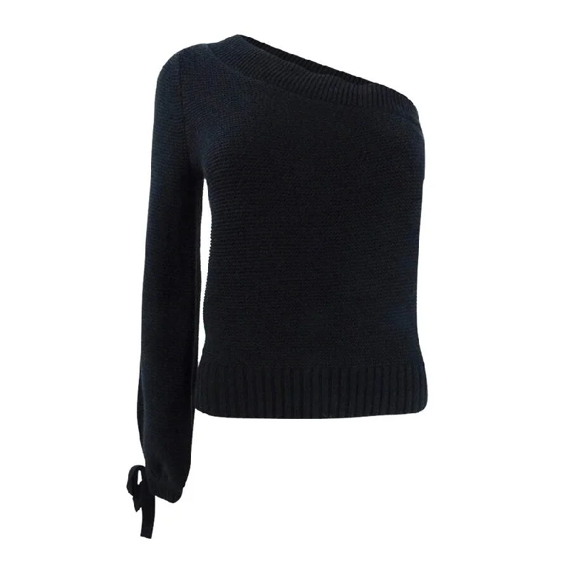 Becca Tilley x Bar III Women's One-Shoulder Volume Sleeve Sweater