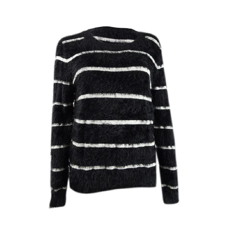 CeCe Women’s Striped Eyelash Sweater