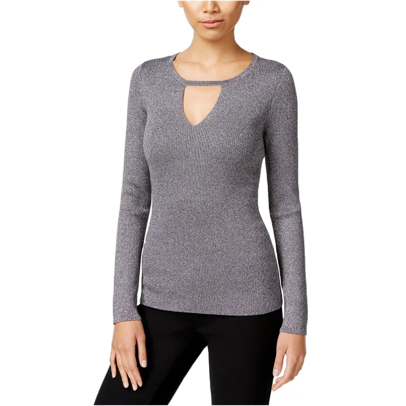 I-N-C Womens Long Sleeve Knit Sweater, Metallic, X-Large