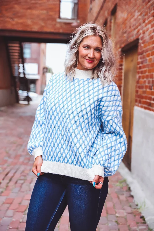 Jana Sweater-White/Blue