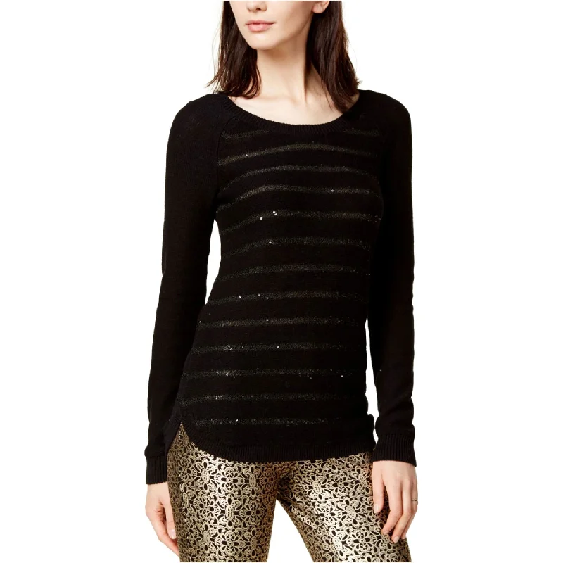 Maison Jules Womens Sequined Knit Sweater