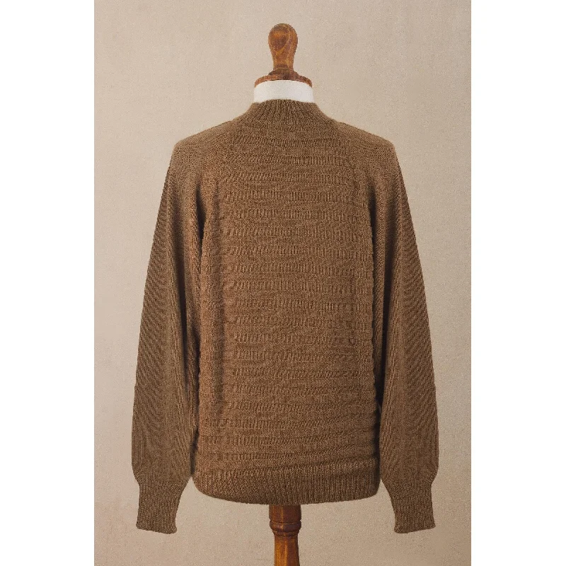 Novica Handmade Braided Sepia Blend Sweater