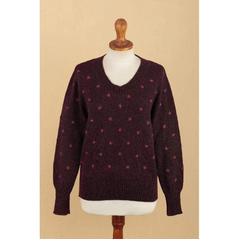 Novica Handmade Cerise Springs 100% Sweater