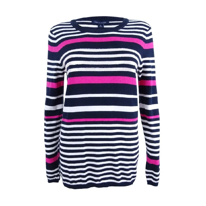 Tommy Hilfiger Women's Cotton Sequined-Stripe Sweater