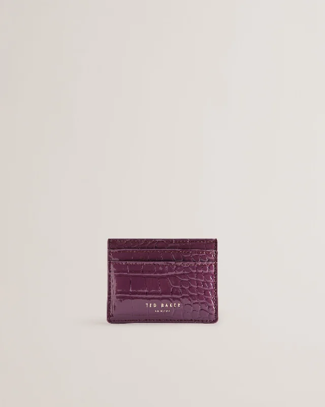 Coly Croc Effect Card Holder Maroon