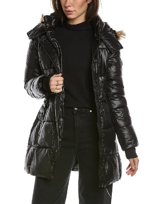 French Connection Belted Puffer Coat