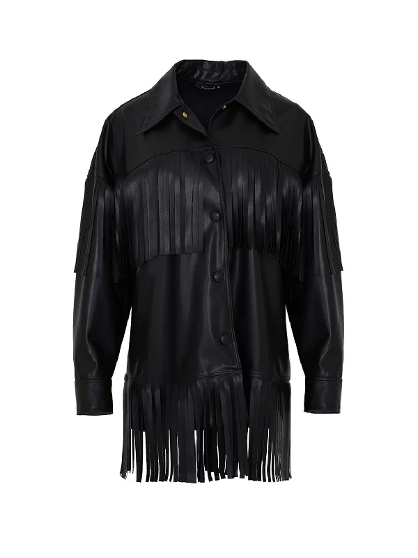 Fringe Faux Suede Jacket