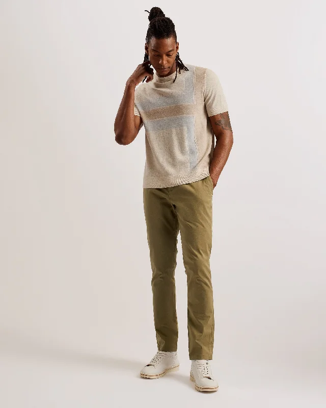 Haydae Slim Fit Textured Chino Trouser Tan