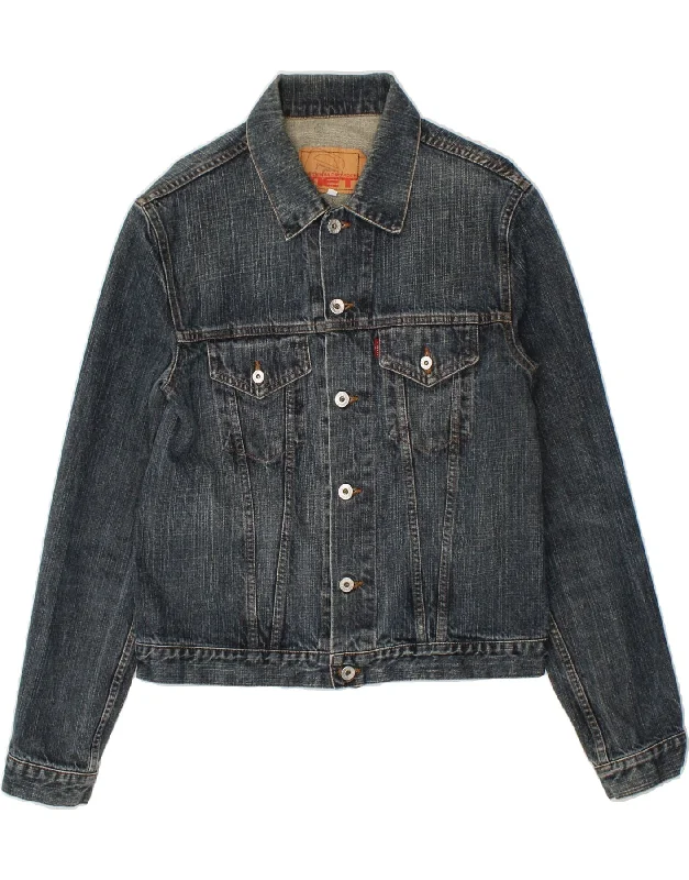 MET Womens Denim Jacket UK 12 Medium Blue Cotton