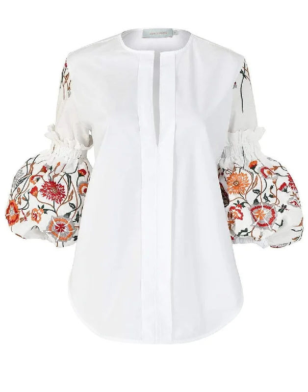 Cotton Floral Embroidered Lucaya Shirt