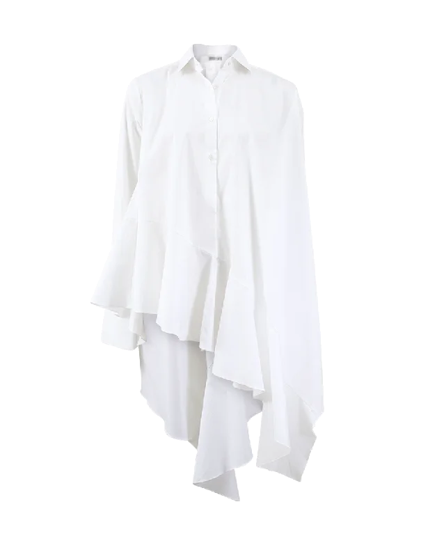 Flounce Hem Loose Shirt