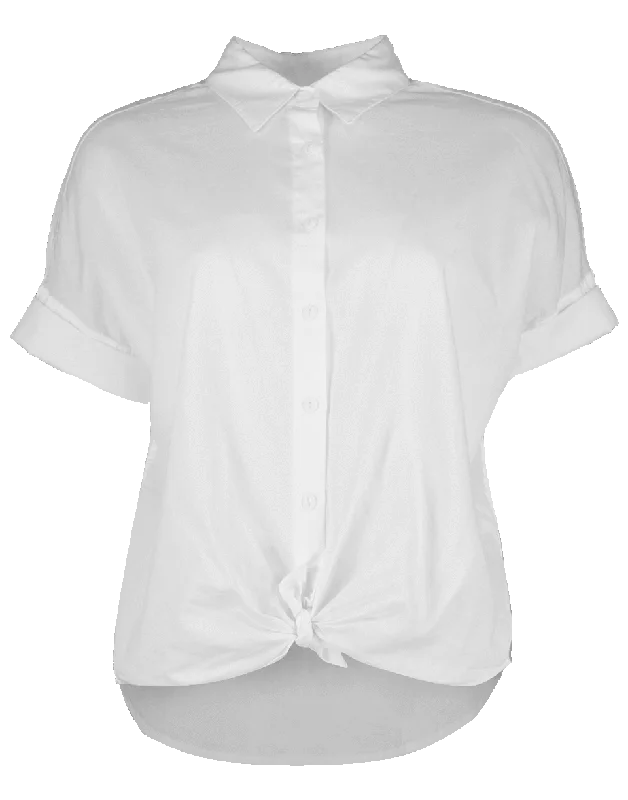 Three Quarter Sleeve Tie Front Shirt