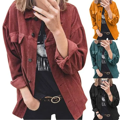 Womens Button Long Sleeved Blouse Shirt