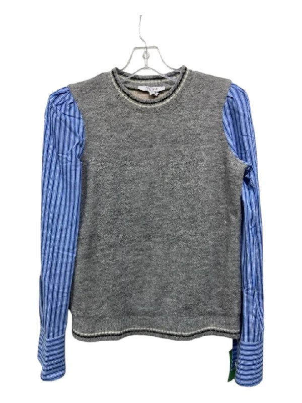 Derek Lam 10 Crosby Size Small Blue, White, Gray Polyamide Blend Long Sleeve Top