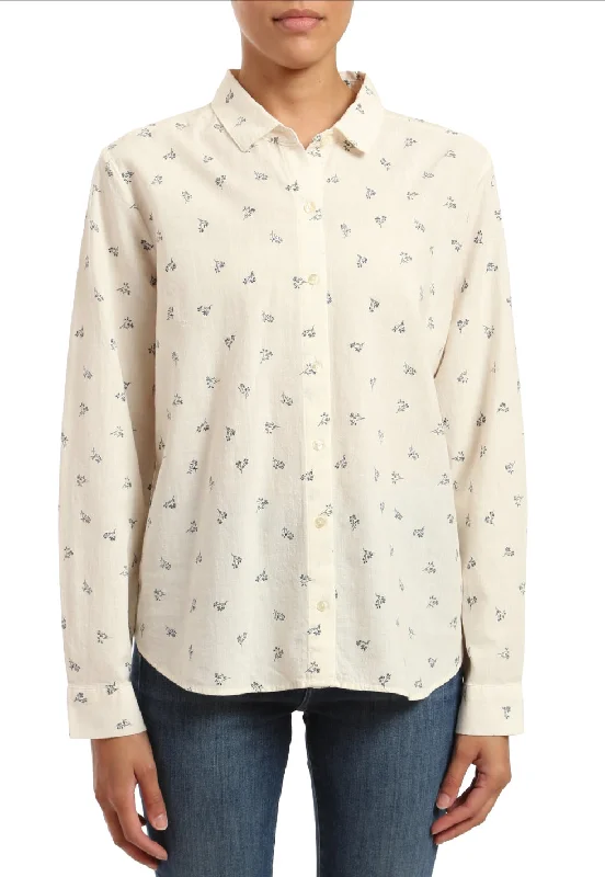 Long Sleeve Flower Print Button Up