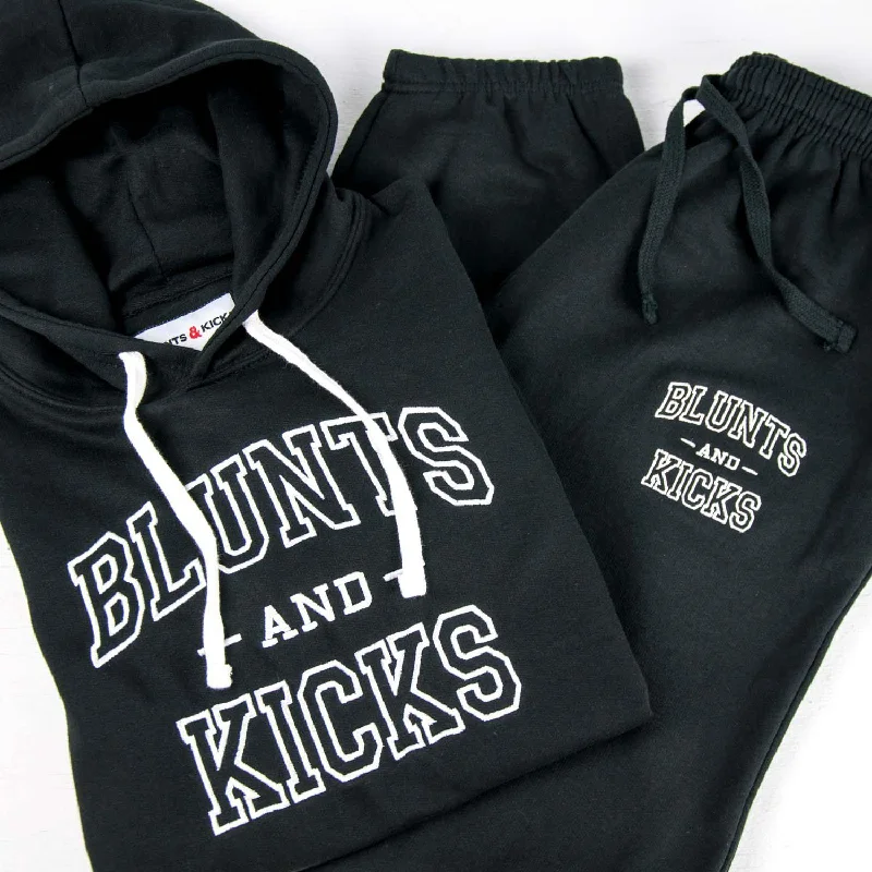 "Collegiate" Hoodie + Sweatpants Combo - Black